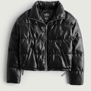 Hollister vegan leather puffer